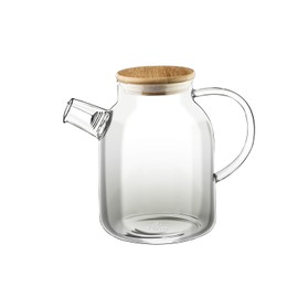 Wilmax Thermo Glass Tea Pot With Bamboo Lid And Removable stainless steel Spring Infuser (54 Fl Oz)| Open Stove Safe