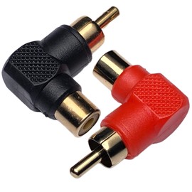 CESS Right Angle RCA Connector Female to Male 90 Degree Elbow (4 Pack)