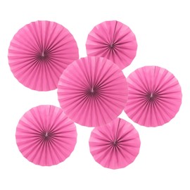 PATIKIL 8"/12"/16" Paper Fans Hanging Decoration, 12 in 1 Set Round Honeycomb Fans with Pearl for Birthday Wedding Graduation Events Party, Rose Red