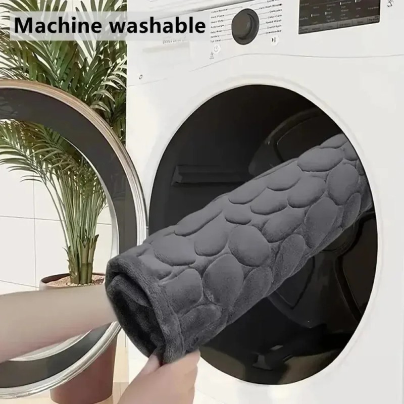 Alfombra De Baño Antideslizante En Forma De Guijarro Gris