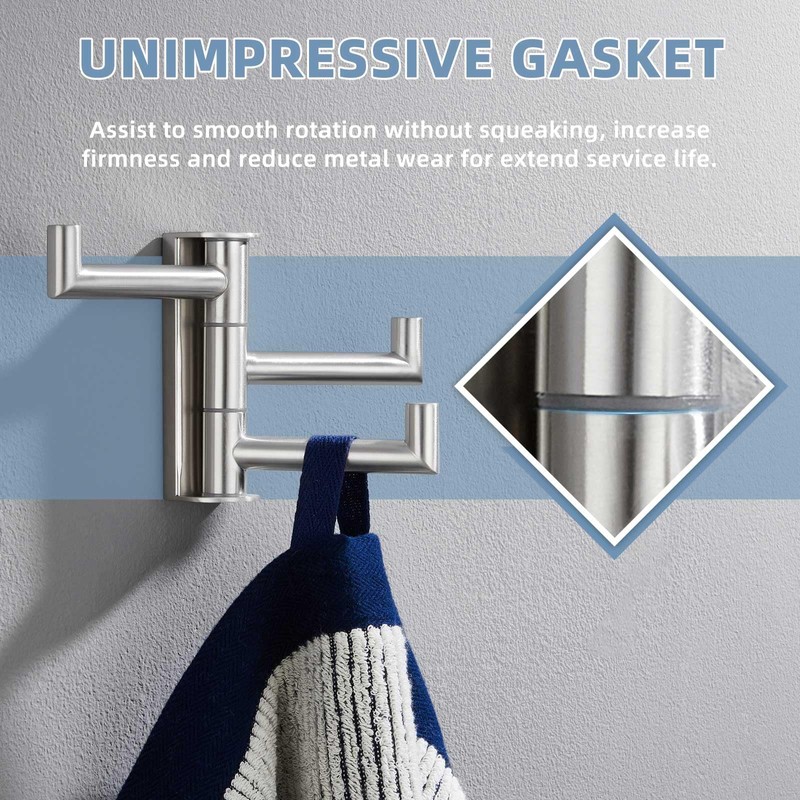 Suyar Bathroom Towel Hook 3 Arms, SUS 304 Stainless Steel