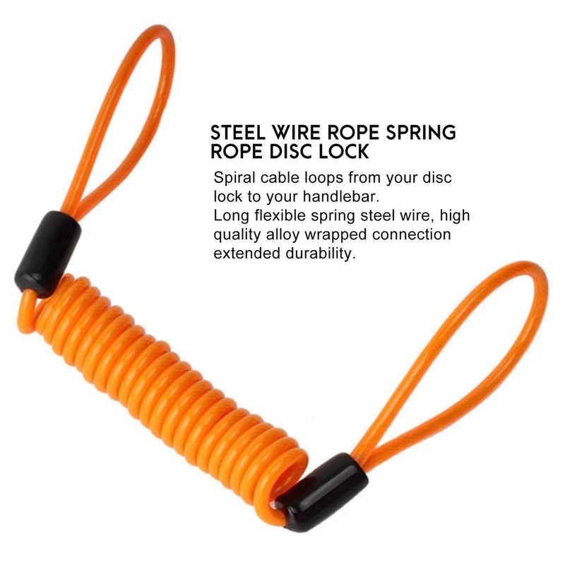 Reminder Cable,YOFUNTLE [2 Pack] Disc Lock Cable,Security Steel Wire Spring