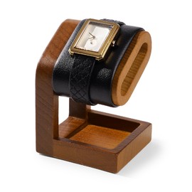 Papten SM23503 Single Watch Stand, Wooden Display, Storage, Photography, Luxury, Stylish, Compatible with Eligible Invoices (Black)