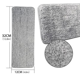 MASTERTOP 3 Pcs Microfiber Mop Pads Reusable, Washable Mop Pads for Flat Mop, Wet and Dry Mop Pads for Floor Cleaning