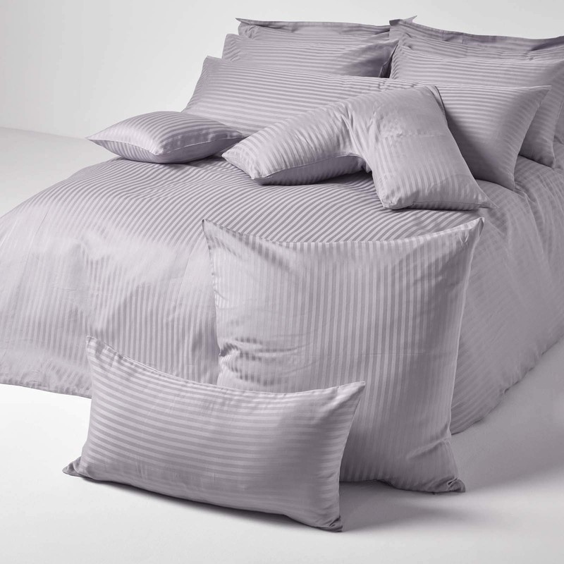 HOMESCAPES Damask Pillow Cover V Shape Silver Grey 38x76cm 100%