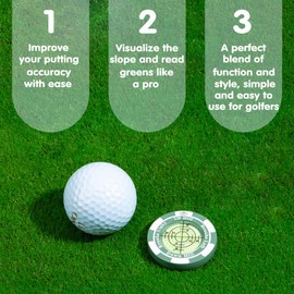 SlopeMaster ProGreen Reader - Golf Hat Clip Ball Marker with High Precision Green Reading Aid Golf Accessories for Men Women