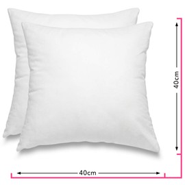 wometo Set of 2 Feather Cushions, 100 % Feathers, OekoTex Certified Pillow, Cotton Cover, White, Inner Cushion, Small Pillow (Many Dimensions)