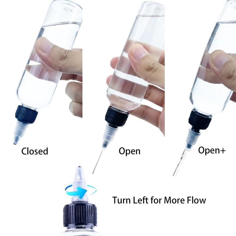 50pcs 4 oz Plastic Squeeze Bottles for Liquids,Hair Oil,Paint,Glue,Kitchen Sauce