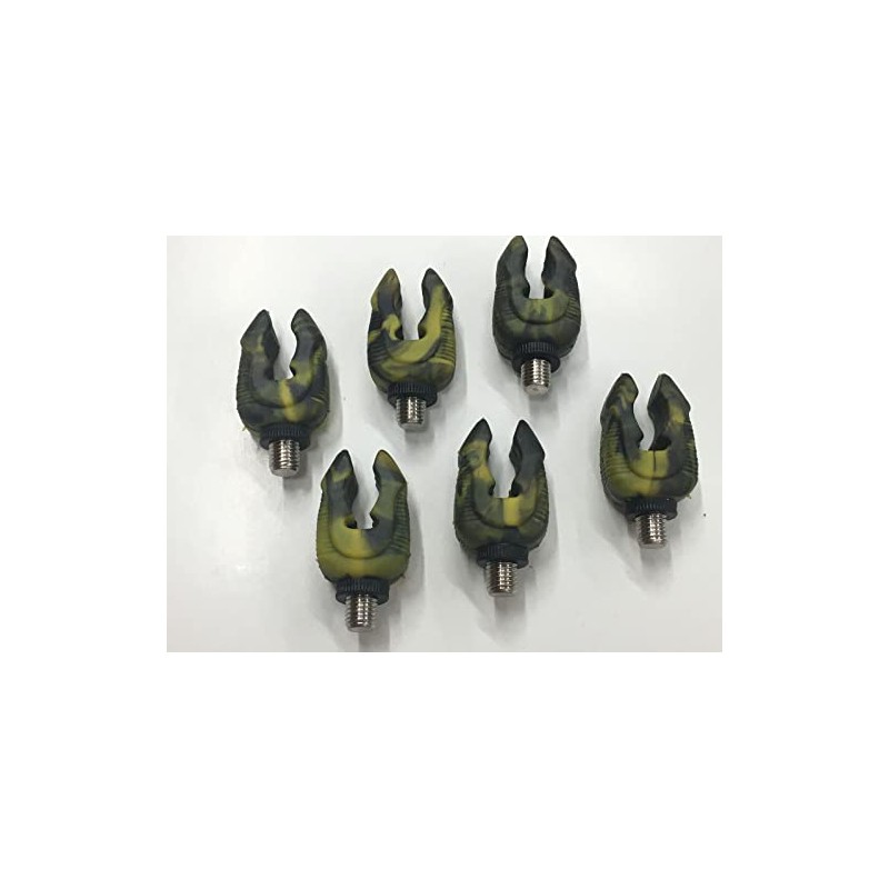 6 x Flexi Rubber Chunky Camo Design Rod butt rests.