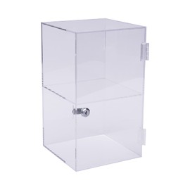 2-Shelf Clear Acrylic Display Case with Lock, Display Case Cabinet Showcase with Shelves Countertop Display Case for Collectibles Office Retail Display Safe Storage