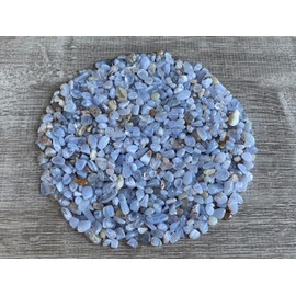 WHOLESALE Natural Semi Tumbled Blue Lace Agate Gemstone Chips, Crushed Mini Blue Lace Agate Crystals, Undrilled Crystal Chips (Blue Lace Agate, 0.25 Pound)