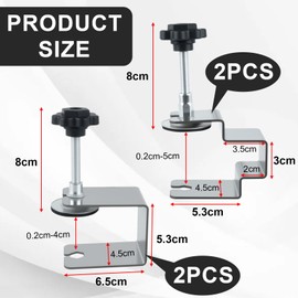 C Clamp, Pack of 4 Small Screw Clamp with 2U Clamps and 2 Clamp Screw Clamps Made of Stainless Steel Small, with Non-Slip Rubber Pads, Universal Clamp for Woodworking Welding