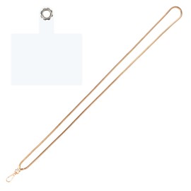 Cell Phone Lanyard, Gold Metal Chain Lanyard with Lanyard Patch Phone Crossbody Strap Neck Cross Body Phone Lanyard Cellphone Wrist Strap Anti-lost Phone Chain Accessories for Woman Most Phones