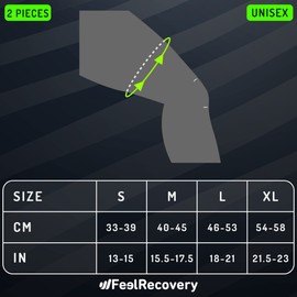 Feel Recovery Pack of 2 Thigh Braces for Men & Women - Compression Thigh Bandage for Hamstron, Quad & Groin Pain, Muscle Fibre Tear & Cramps - Breathable & Non-Slip (S, Green)