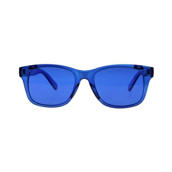 BioWaves Colored Lens Color Therapy Glasses - Classic Style (Blue)