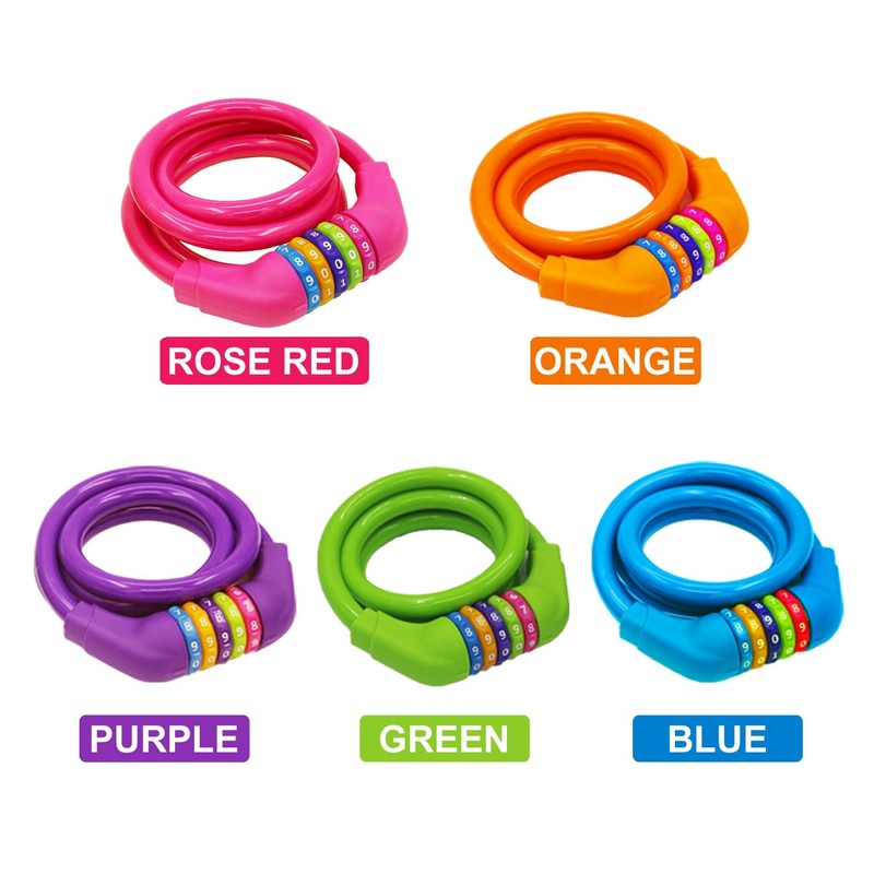 IDEALUX Bike Lock Cable, Resettable Cable Lock Self Coiling 5