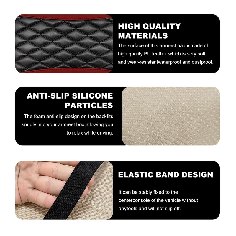 KVAEY Car Center Console Cushion Pad, 12.6 × 7.48 Inches