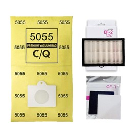 Kenmore Compatible Bag + Filter Kit. (10) Type C/Q Canister Vacuum Bags, (1) CF1 81002 Chamber Filter, (1) EF2 K3040 86880 HEPA Exhaust Filter. For 200 400 Series,