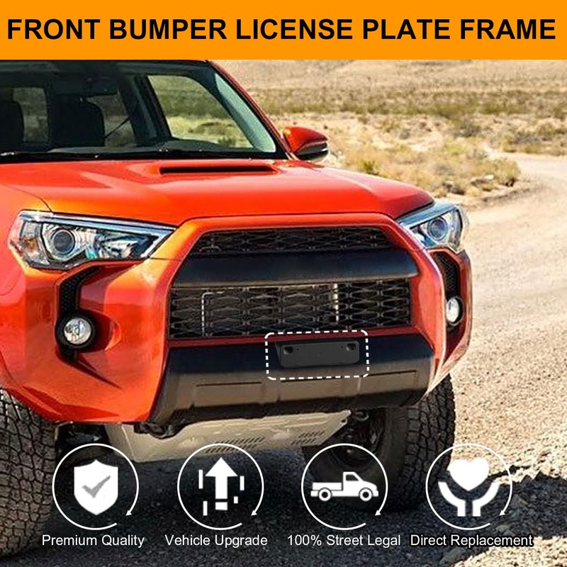 License Plate Frame Compatible with 4Runner 2010-2024 Front Bumper License