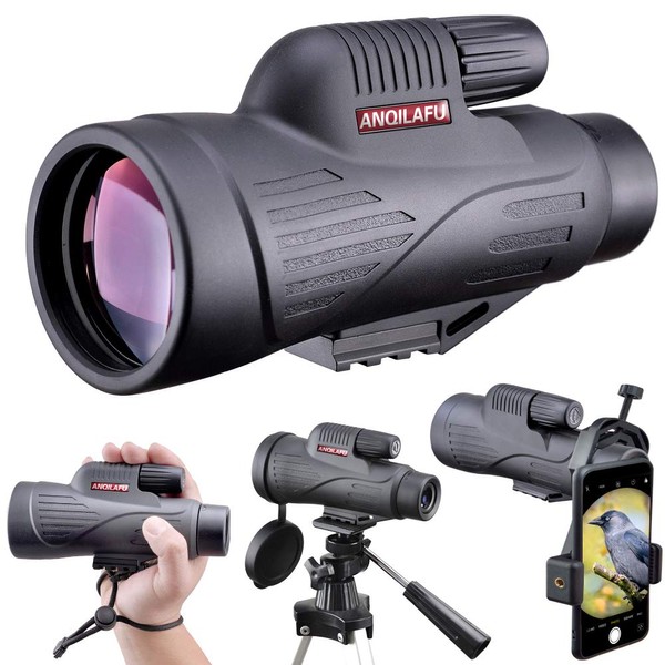 ANQILAFU 12x50 HD Monocular with Smartphone Holder