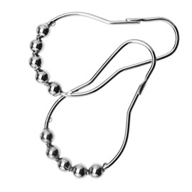 OTOTEC 6 Pockets White Rectangle Shower Hanging Mesh with 4 Hanging Rings for Rooms Bathroom Hang on Shower Rod