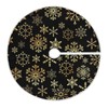 Christmas Tree Skirt Gold Black Snowflake 48 Inch Xmas Tree