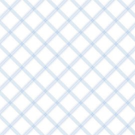 Manhattan Comfort NWPP35543 Clermont Vinyl Plaid Wallpaper Roll, Blue