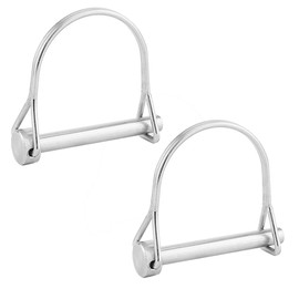 2pcs D-Shape Locking Pin, Stainless Steel PTO Lock Pin Safety Trailer Coupler Pins, Yoke-End Arch Wire Lock Pin, for Truck, Boat, Trailer, Garden&Farm (4.8 * 50mm)