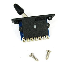 C. B. Gitty 3-Way Toggle Switch for Electric Guitar - Black, Chrome Knob - ON-OFF-NONE Operation - Solder Lug Terminals