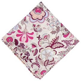 Intermode Maid with Liberty Fabric 19001043 Handkerchief Women's Print Handkerchief Women's Floral Pattern Mabelle, Purple [A]