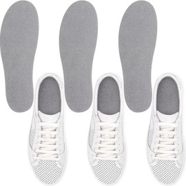 Velmitten 3 Pairs Sockless Shoe Liner No Show Socks Washable Barefoot Shoe Insert Insoles Women Man(Gray)