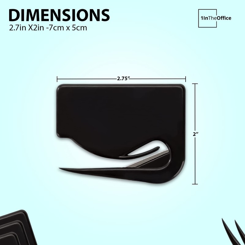 1InTheOffice Letter Opener, Envelope Opener Slitter Concealed Blade, Black 4