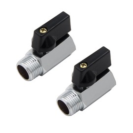 Fitvell Brass Mini Ball Valve 3/8" NPT Female x Male Thread Shut Off Valve Chrome Plated (Pack of 2)