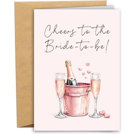 RYYike Wedding Shower Card for Bride To Be, Bridal Shower Gifts for Her, Engagement Wedding Congratulations Card, Cheers To The Bride To Be
