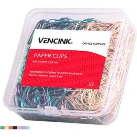 VENCINK - Clips de papel multicolor para lágrima, 300 piezas Diseño en forma de gota, acero inoxidable liso, tamaño pequeño, para suministros de oficina, niñas y estudiantes escolares