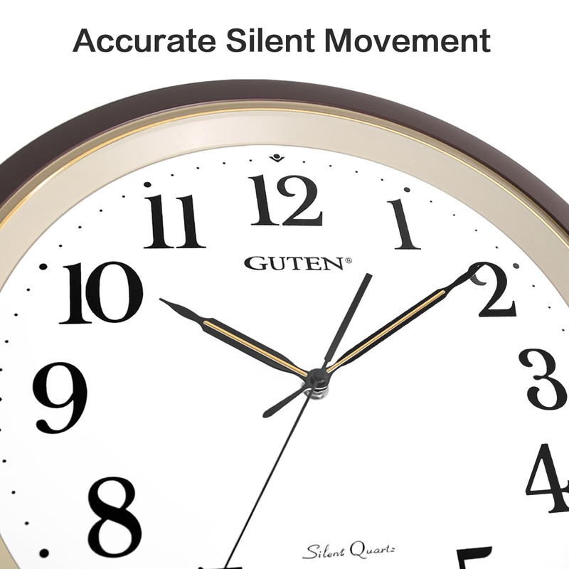 Caysie 16 Inch Large Silent Non Ticking Wall Clock, Quartz