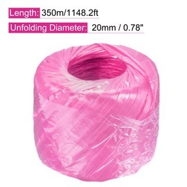MECCANIXITY Polyester Nylon Plastic Rope Twine Household Bundled for Packing Gardening Craft,350m Length,Pink