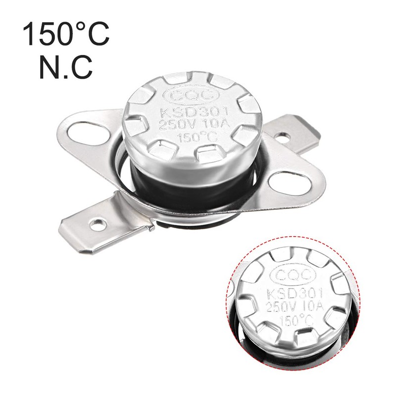 sourcing map 2pcs Bi-Metal Temperature Control Switch Thermostat 150°C 10A
