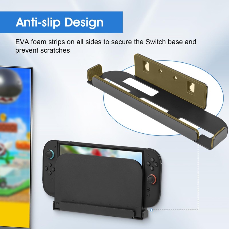 REEYEAR Metal Wall Mount Holder Dock Compatible with Switch 2