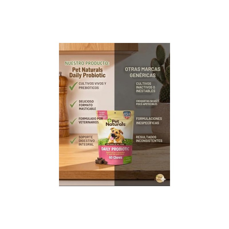 Pet Naturals Suplementos Naturales Daily Probiotics para Perros