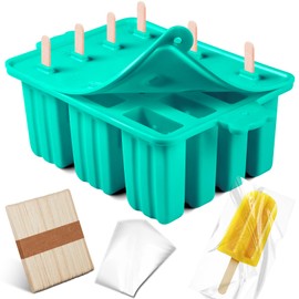 Popsicles Molds Silicone, Bpa-free ice Pop Mold Food Grade Popsicle Maker With 50 Popsicle Sticks 50 Popsicle Bag For Kids Easy Cleanup (Blue, 12 Cavities)