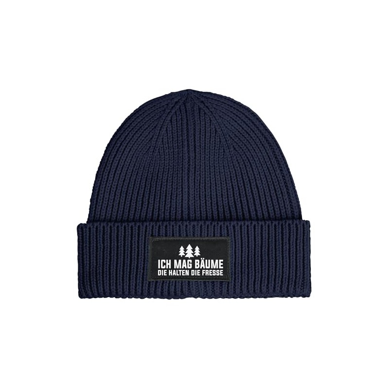 MoonWorks® Women's Beanie with Patch Knitted Hat with Saying Ich
