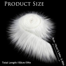 letsinstyle 2 Pieces Shaggy Plush Precut Strips, Faux Fur Fabric, Fur Patches Fabric Fluffy Fuzzy Craft for Gnomes Beard Hair Cosplay Costume Dwarf Decoration