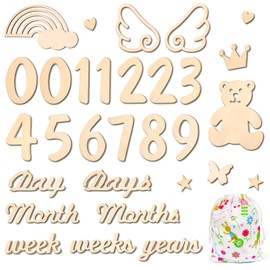 Oaec Natural Wooden Monthly Cards Set of 30 Baby Monthly Cards, Long Lasting, Newborn Photos, Propportments, Lunar Art, Photo Tools, Photo Tools, Photo Items, Anniversary Photos, Newborns, Growth