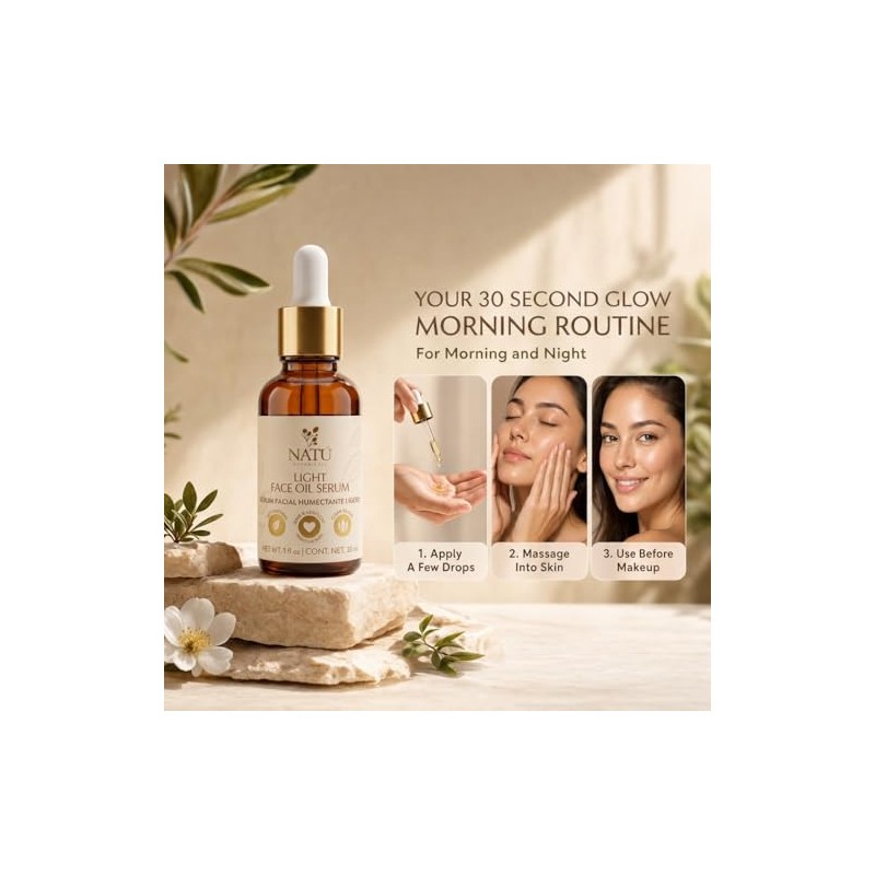 Serum Facial Humectante Ligero NATÚ BOTANICALS para Piel Grasa y
