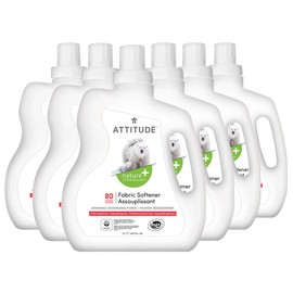 ATTITUDE Laundry Fabric Softener Liquid, Vegan and Naturally Derived Detergent, Plant Based, HE Washing Machine Compatible, Pink Grapefruit, 80 Loads, 67.6 Fl Oz (Pack of 6)