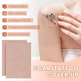 BUCICE 10Pcs Waterproof Tattoo Cover Patch - Ultra-Thin Second Skin Concealer for Scars & Tattoos, Long-Lasting Invisible Coverage, Hypoallergenic for All Skin Types