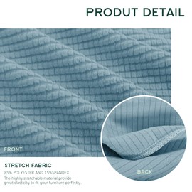 Hokway Stretch Couch Cushion Slipcovers Reversible Cushion Replacement Slipcovers Sofa Cushion Covers(Smoky Blue, 2)