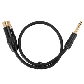 XLR to 6.35mm Cable Female to Male Gold Plated XLR to 1/4 Dual Channel Cord for Microphone Mixer Amplifier
