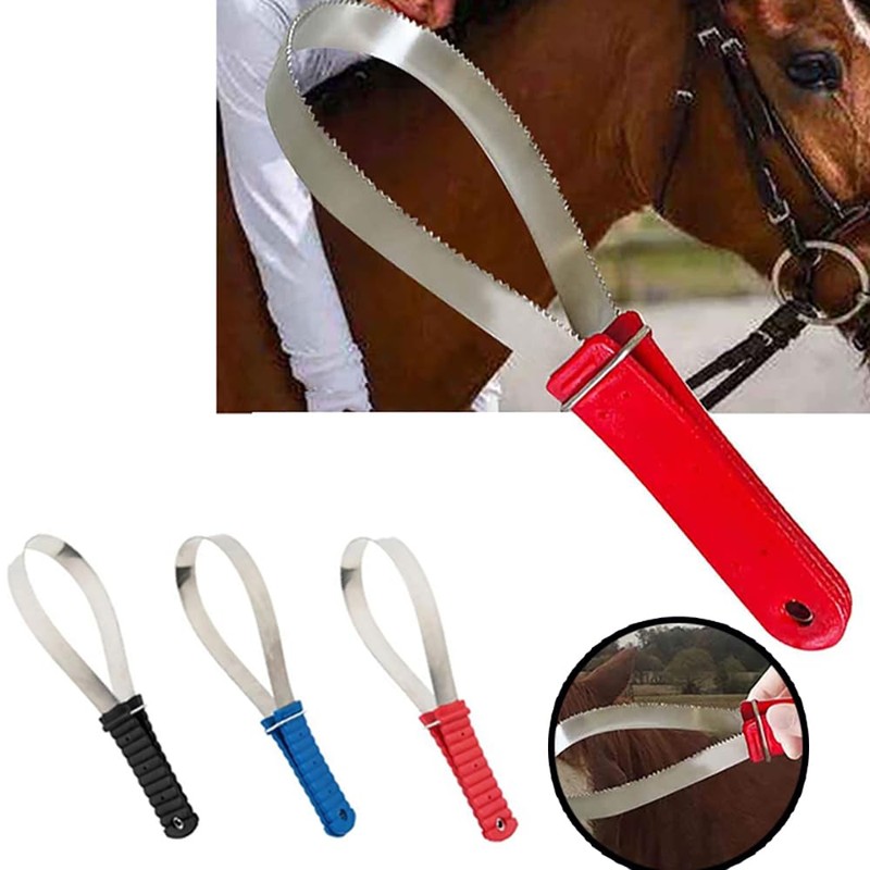 SEIWEI Equine Sweat Scraper Horse Shedding Care Tool, Stainless Steel